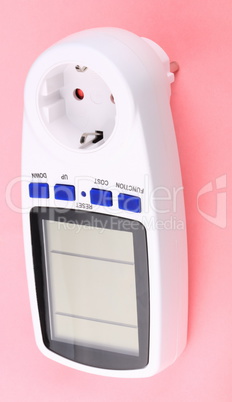 Digital Power Meter on pink background