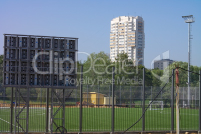 football field near fence at day sunny day