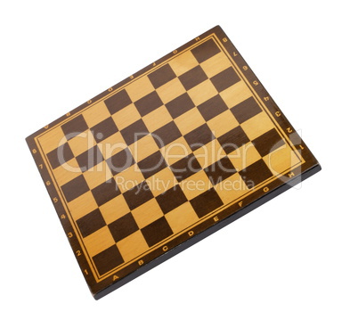 wooden empty chessboard isolated