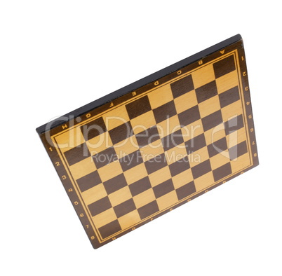 wooden empty chessboard isolated