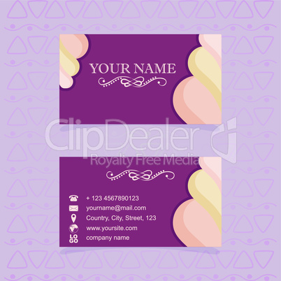 Business card for confectioners