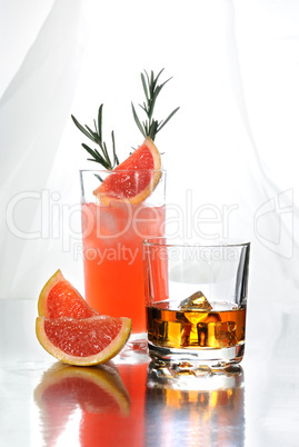 drinks on a table on a light background
