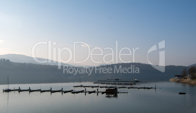 German lake called edersee with cloudless sky