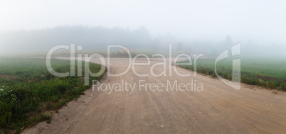 Fog and gravel road