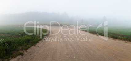 Fog and gravel road