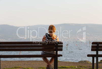 Woman sitting on bench