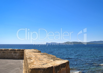 panorama of the sea from the ramparts of Alghero