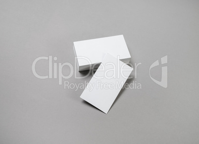 Business cards on grey