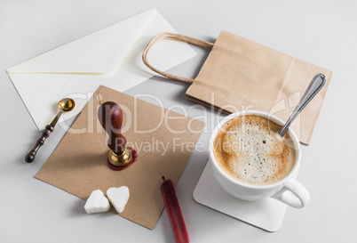 Stationery with coffee cup