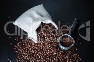 Coffee beans on table