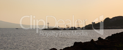 Panoramic morning seascape