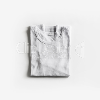 Folded white t-shirt