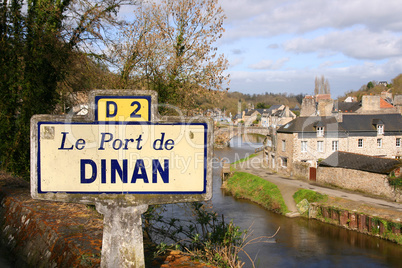 The harbor on the Rance river in Dinan, France