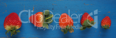 Fresh organic strawberries panorama