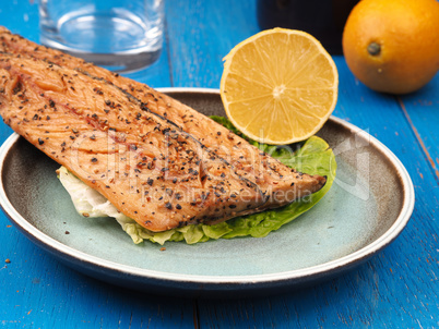 Smoked mackerel on a plate