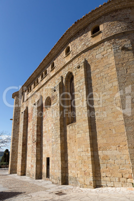 Ancient church in village Pals . The name of the church Sant Pere de Pals. Girona province in Spain.