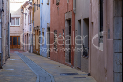 Beautiful old stone houses in Spanish ancient village, Begur, in Costa Brava