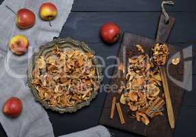 dried apple slices, top view