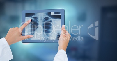 Doctor holding tablet