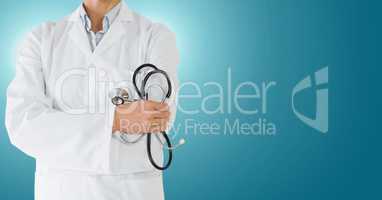 Doctor with folded arms and stethoscope