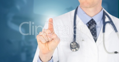 Male doctor interacting with air touch