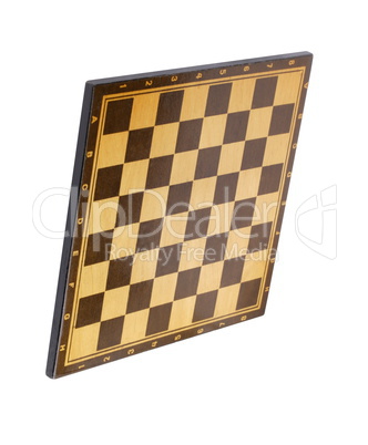 wooden empty chessboard isolated