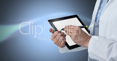 Doctor holding tablet