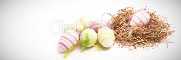 Easter eggs with straw