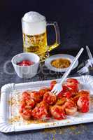 curry bockwurst with beer