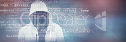 Composite image of robber wearing gray hoodie Composite image of robber wearing gray hoodie