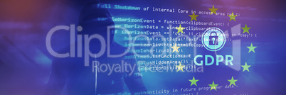 Composite image of male hacker standing Composite image of male hacker standing