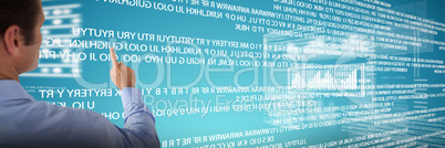 Composite image of cropped image of businessman using invisible interface