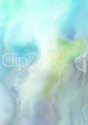 Vertical blank blue and green brush art paper background