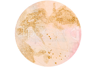 Gradient pink grungy textured circle background with glitter eff