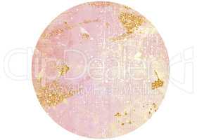 Gradient pink grungy textured circle background with glitter eff