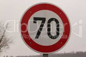 Tempolimit: 70 km / h