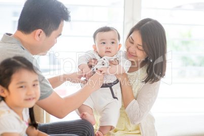 Happy Asian family