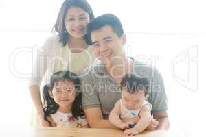 Beautiful Asian parents and children