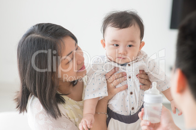 Asian family indoors