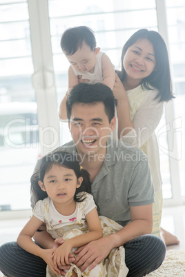 Asian Family piggy back