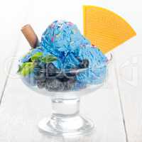 Blueberry ice cream cup