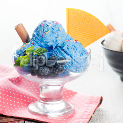 Blueberry ice cream bowl