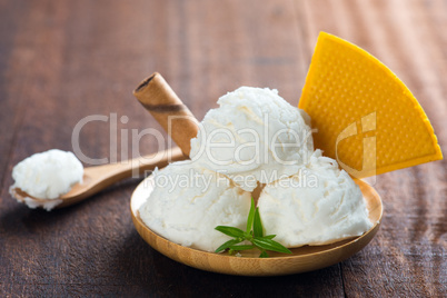 Coconut ice cream plate