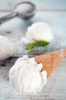 white ice cream cone