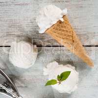 yoghurt ice cream cone