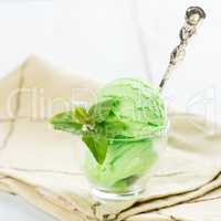 Closeup green ice cream
