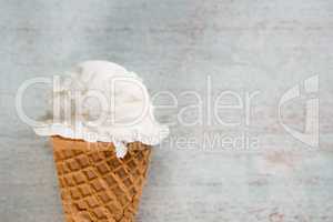 Coconut ice cream cone
