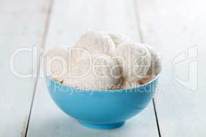 white ice cream wafer bowl