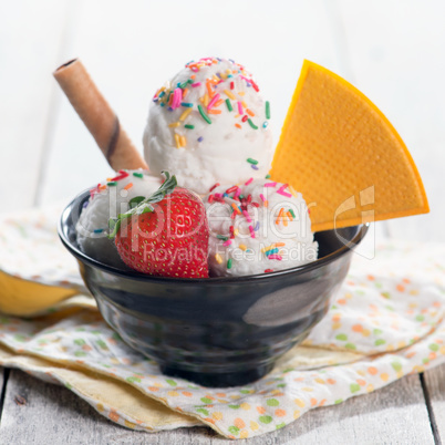 Coconut ice cream bowl
