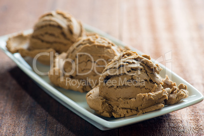 Sweet brown ice cream